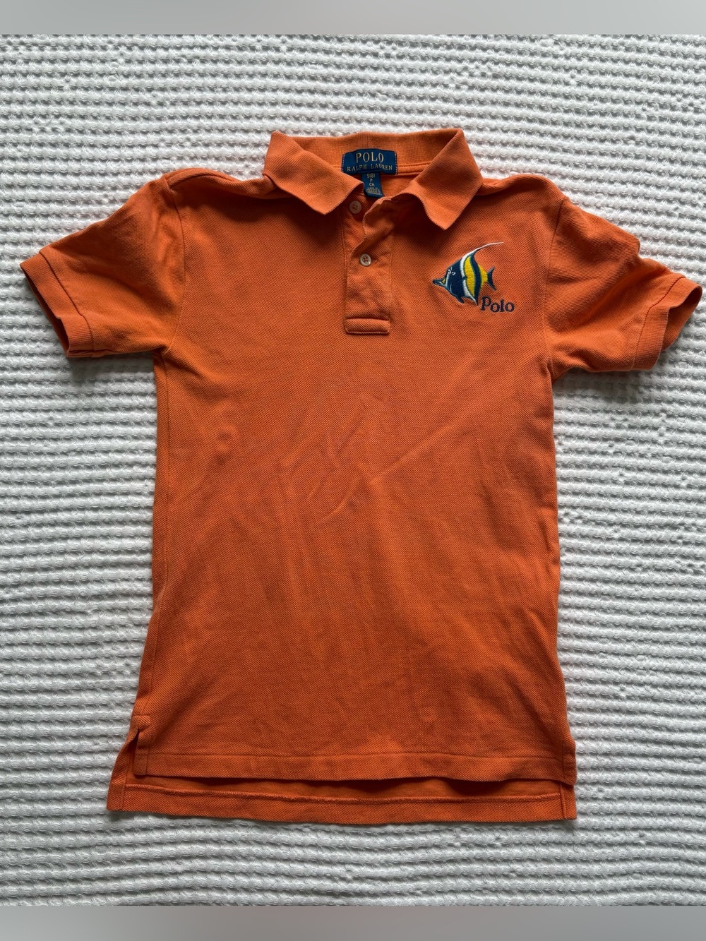 Polo Ralph Lauren Mango Orange Embroidered Fish Logo Polo Boys 8